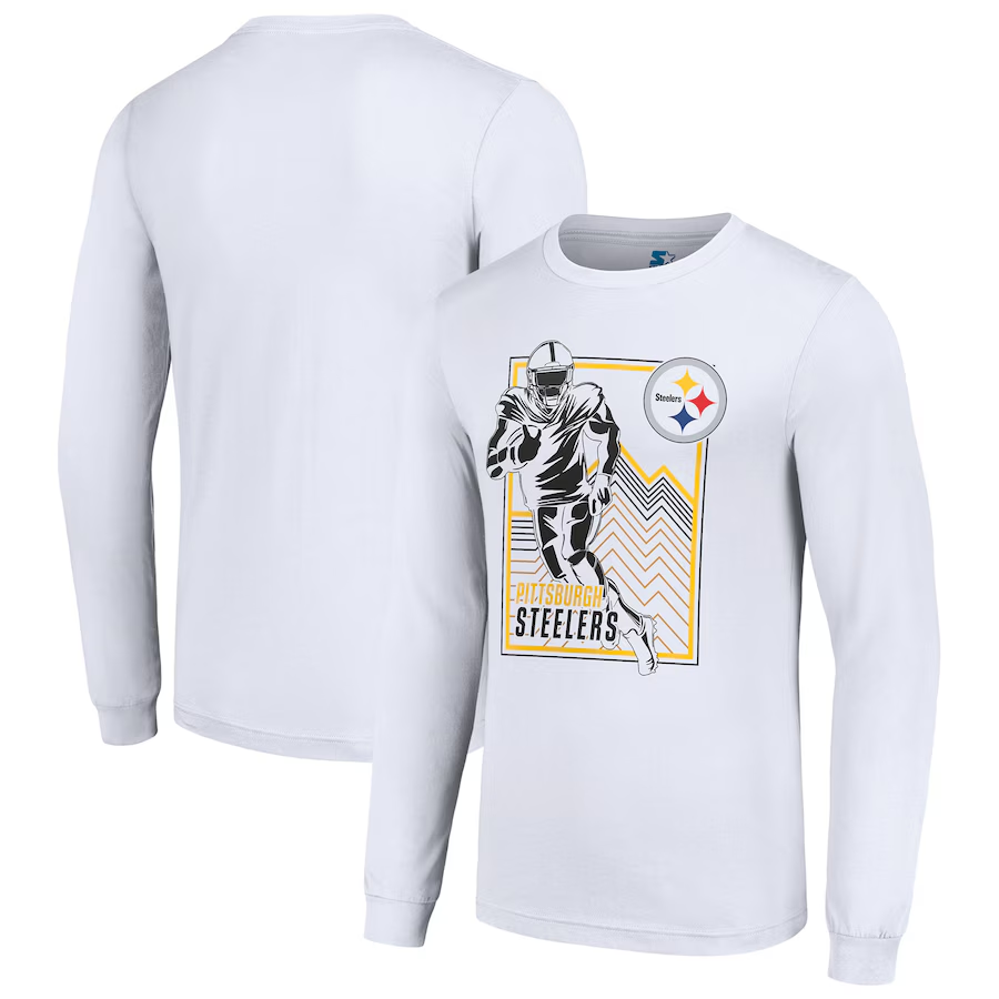 Men Pittsburgh Steelers white 2024 NFL Long sleeve T Shirts